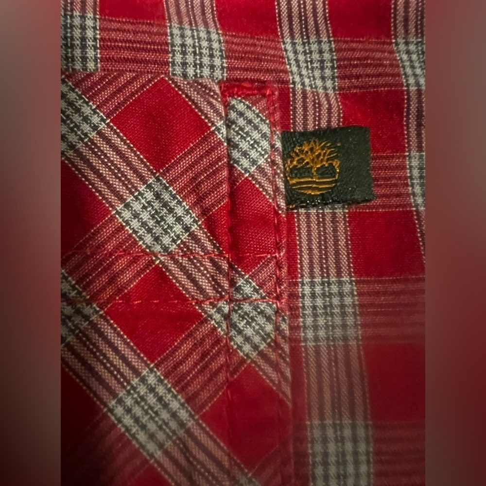 Timberland Button-Down Shirt — Red — Size XL - Picture 3 of 7